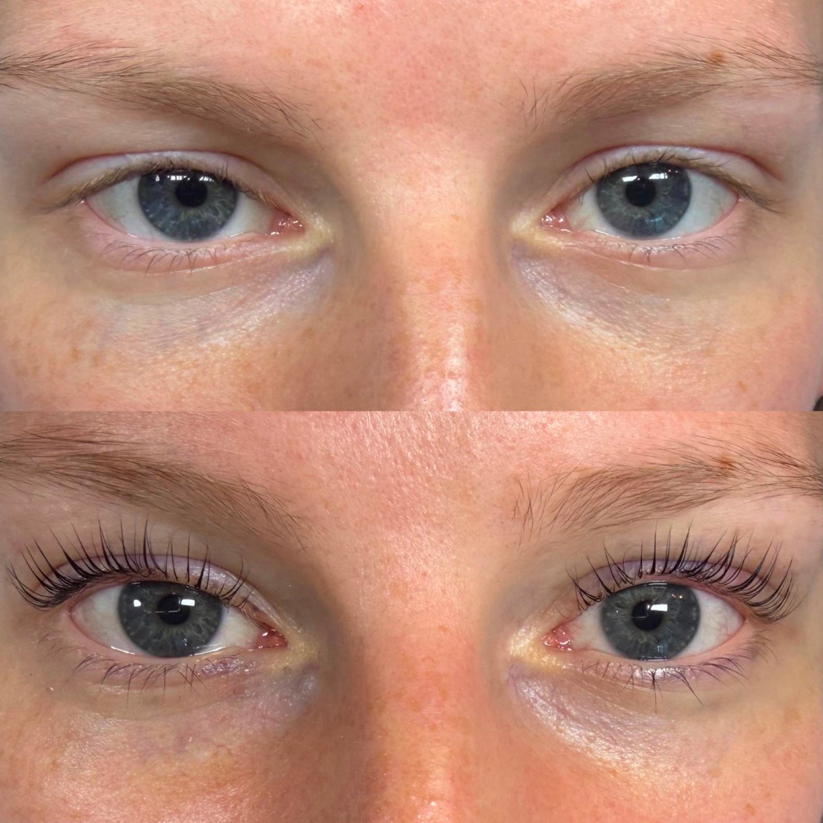 Vorher und nachher: Wimpern vor und nach dem Lash Lifting